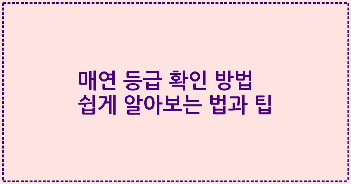 매연 등급 확인 방법 쉽게 알아보는 법과 팁