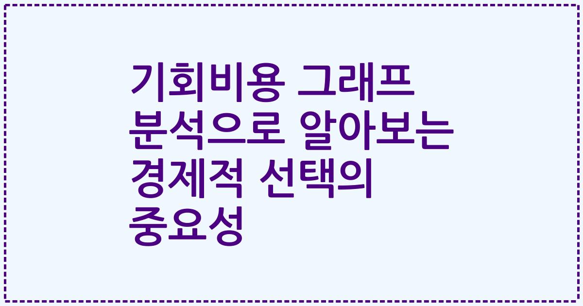 기회비용 그래프 분석으로 알아보는 경제적 선택의 중요성