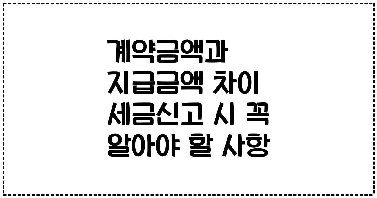 계약금액과 지급금액 차이 세금신고 시 꼭 알아야 할 사항